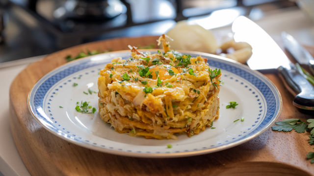 Bacalhau à Brás com Batata-doce