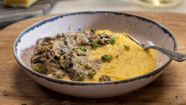 Polenta Cremosa com Cogumelos
