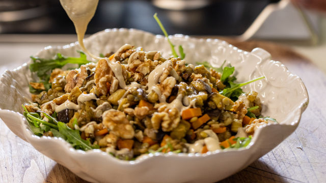 Salada de Lentilhas, Legumes Assados e Feta