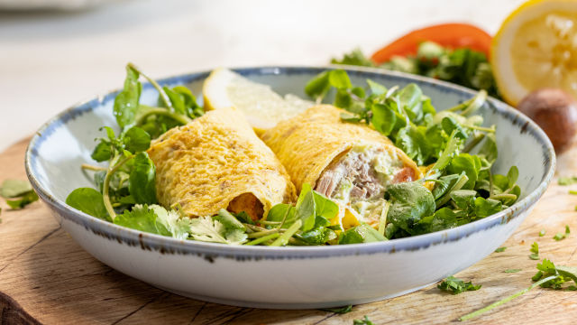 Wrap de Ovo, Abacate e Atum