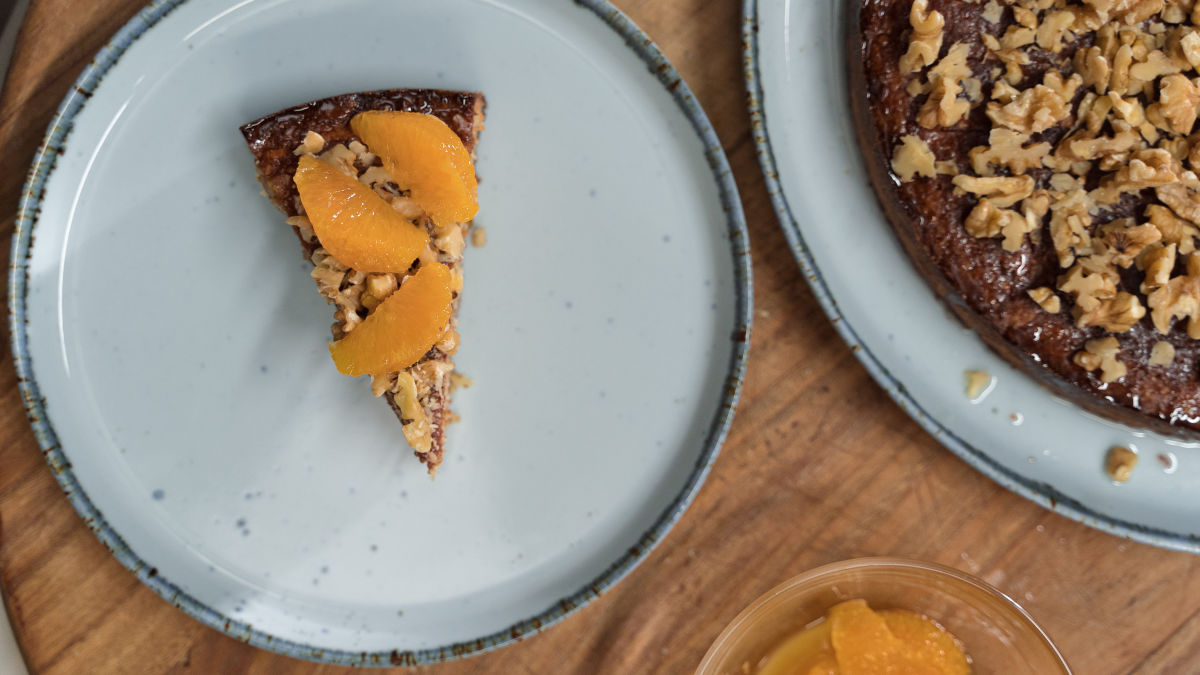 Bolo de Nozes e Laranja
