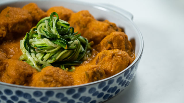 Almôndegas de Carne e Vegetais com Curgete espiralizada