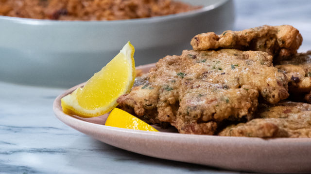 Pataniscas de Polvo com Arroz do mesmo