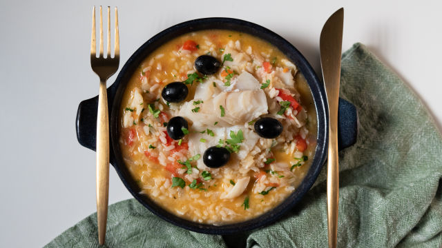 Arroz Malandrinho de Tomate e Bacalhau
