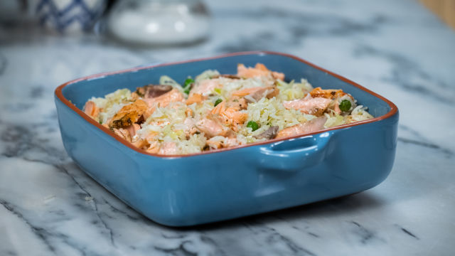 Arroz de Salmão, Funcho e Ervilhas