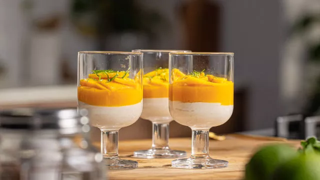 Panna Cota de Arroz Jasmim com Manga