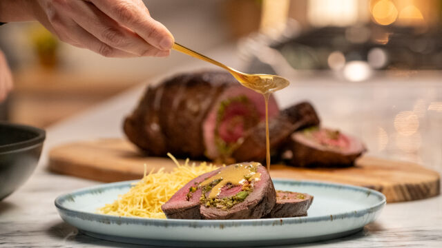 Rolo de Alcatra com Pistácios