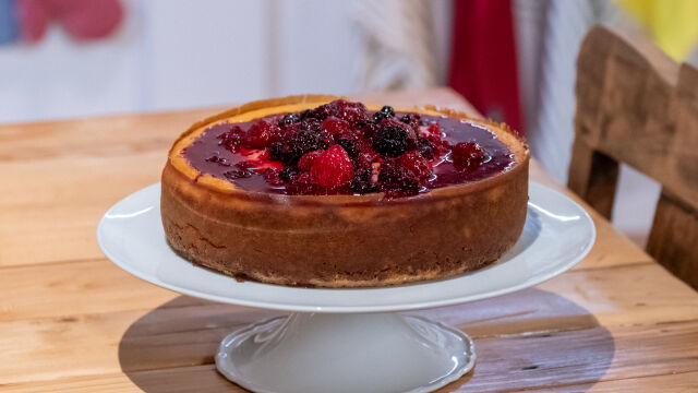 Cheesecake de Tofu com Frutos Silvestres