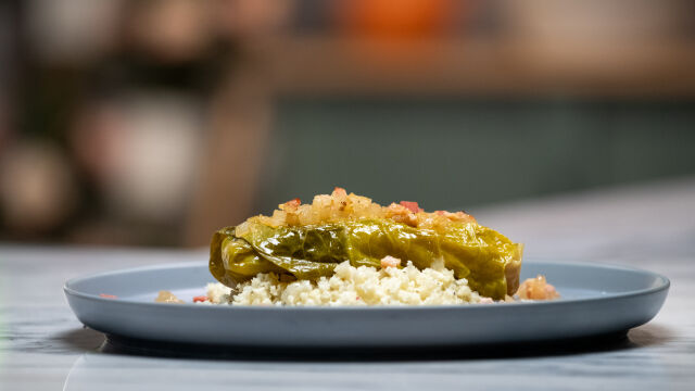 Salsichas com Couve Lombarda no Forno