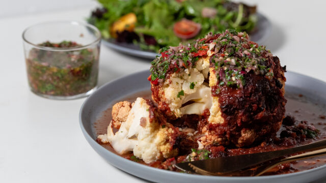 Couve-Flor Assada com Chimichurri