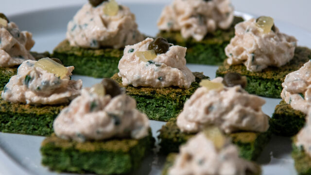 Bolo de Espinafres com Creme de Salmão