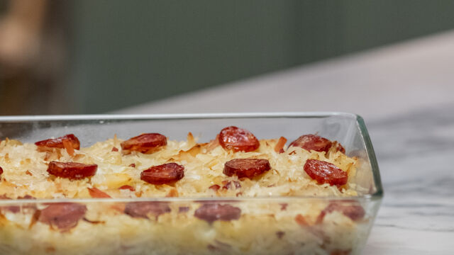 Arroz de Bacalhau com Couve Branca e Bacon