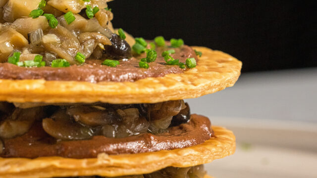 Mil-Folhas de Chocolate e Cogumelos