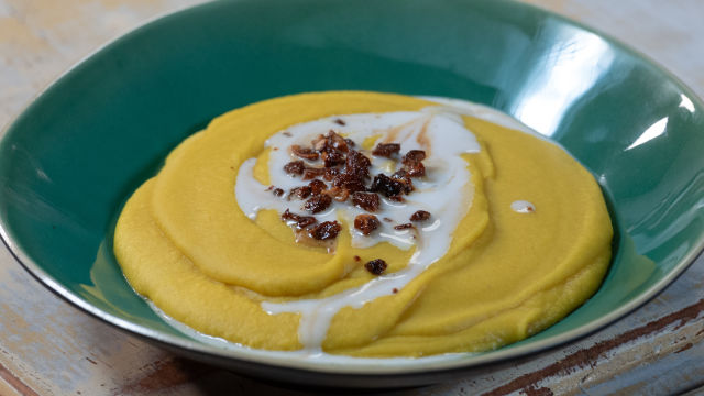 Creme de Lentilhas Vermelhas, Especiarias e Caju