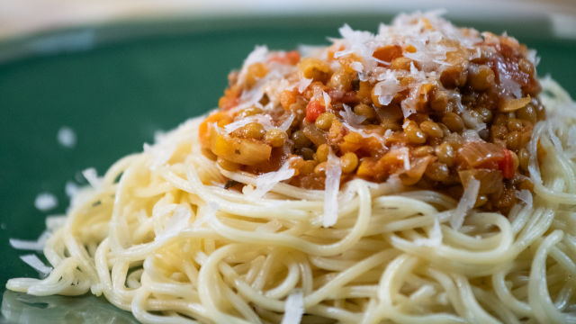 Bolonhesa de Lentilhas