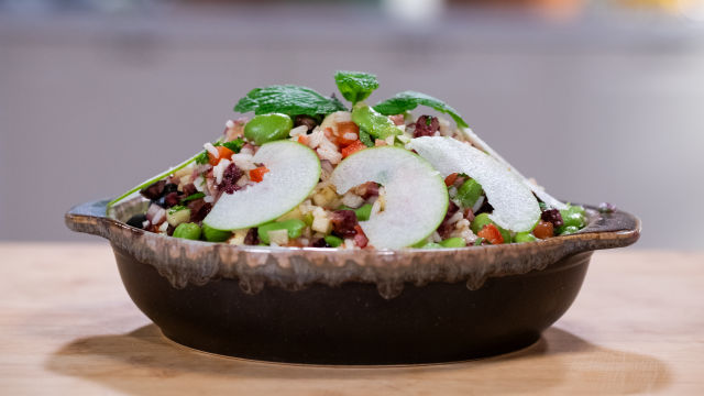 Salada Fria de Favas com Chouriço e Presunto