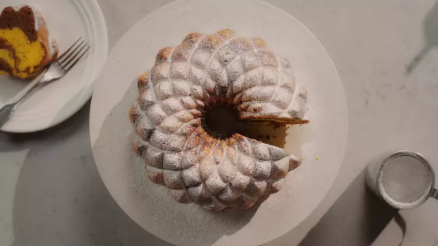 Bolo Mármore de Abóbora e Chocolate