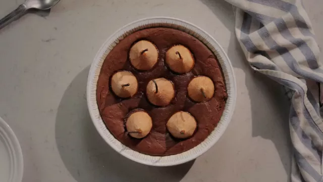 Fondant de Pêras com Chocolate