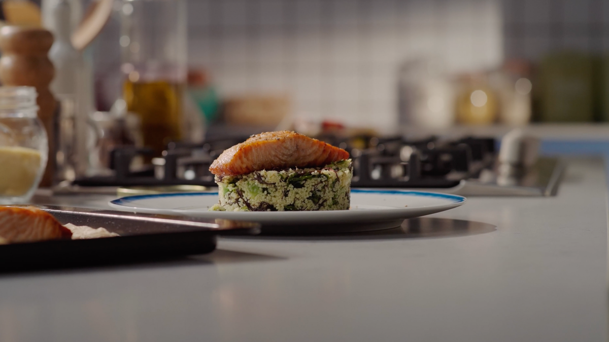 Salmão com Cuscuz de Algas