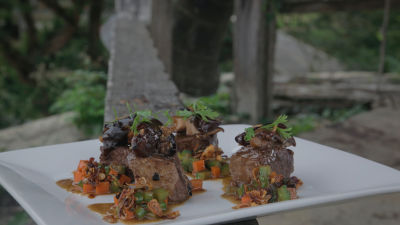 Govedina sa dinstanim pečurkama i gorkom dinjom