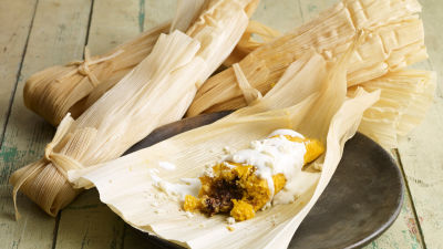 Tamale od batata i crnog pasulja