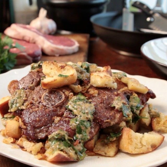 Jagnjetina s prženim hlebom