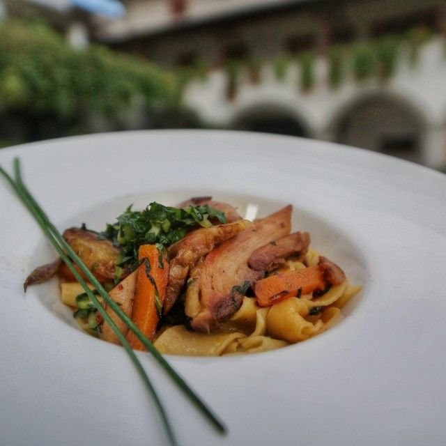 Pile na svežim rezancima