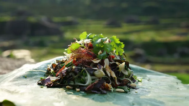 Salata od zelene papaje sa goveđim mesom „jerky“