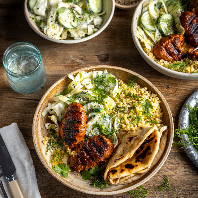 Jagnjeće ćufte s bulgurom i povrćem s jogurtom