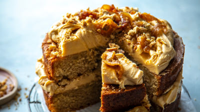 Irska jabolčna torta s slanim karamelom