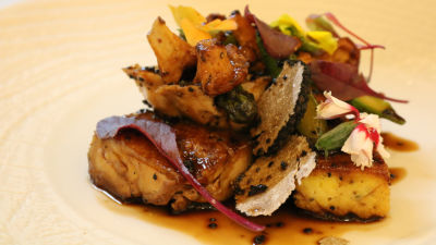 Piščanec bresse s hrustljavo polento