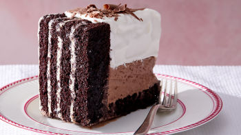 Trojna čokoladna sladoledna torta