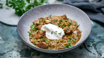 Jagnjetina z zelišči in rižem