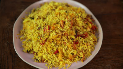 Biryani z rakci in žafranom