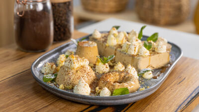 Coffee Panna Cotta With White Chocolate Sauce & Coffee Syrup