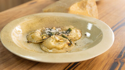 Parmigiano Reggiano & Black Truffle ‘liquid’ Ravioli