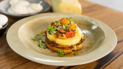 Roasted ‘scamorza Bianca’, Speck, Tomatoes