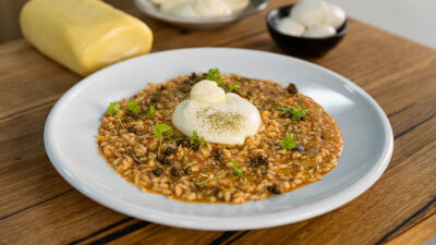 Risotto ‘alla Puttanesca’ With Burrata
