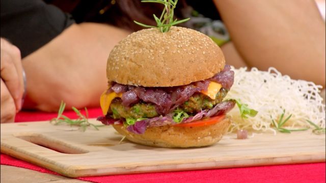 Hamburger s špinačo