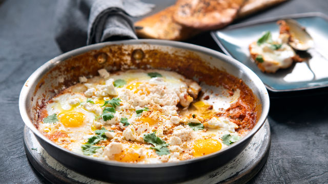 Šakšuka s praženo zelenjavo