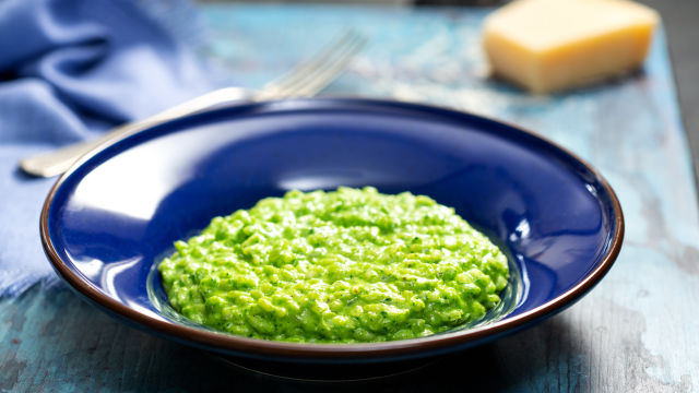 Rižota s špinačnim pestom