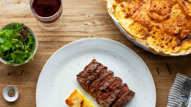 Gratiniran krompir in zrezek