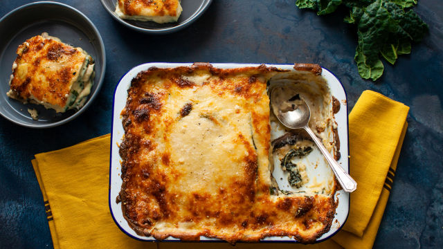 Piščančja lazanja z gobami