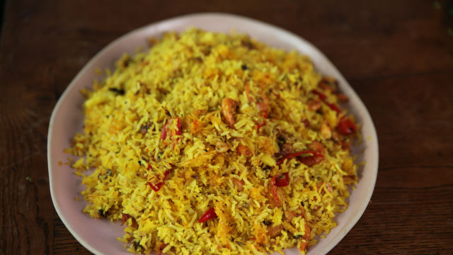 Biryani z rakci in žafranom