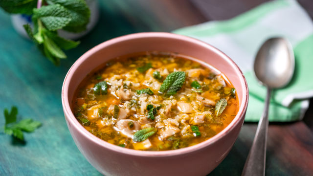 Gobova juha z rižem