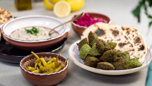 Falafli z baba ganoushem