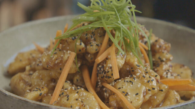 Hrustljavi piščanec v pomarančni omaki