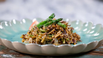 Brás de Batata-doce e Espargos