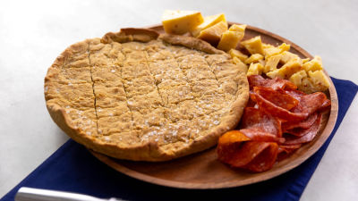 Pizza "scima" (lepinja iz regije Abruco)