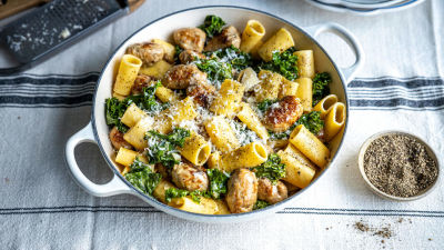 Кюфтета от наденица в сметанов сос